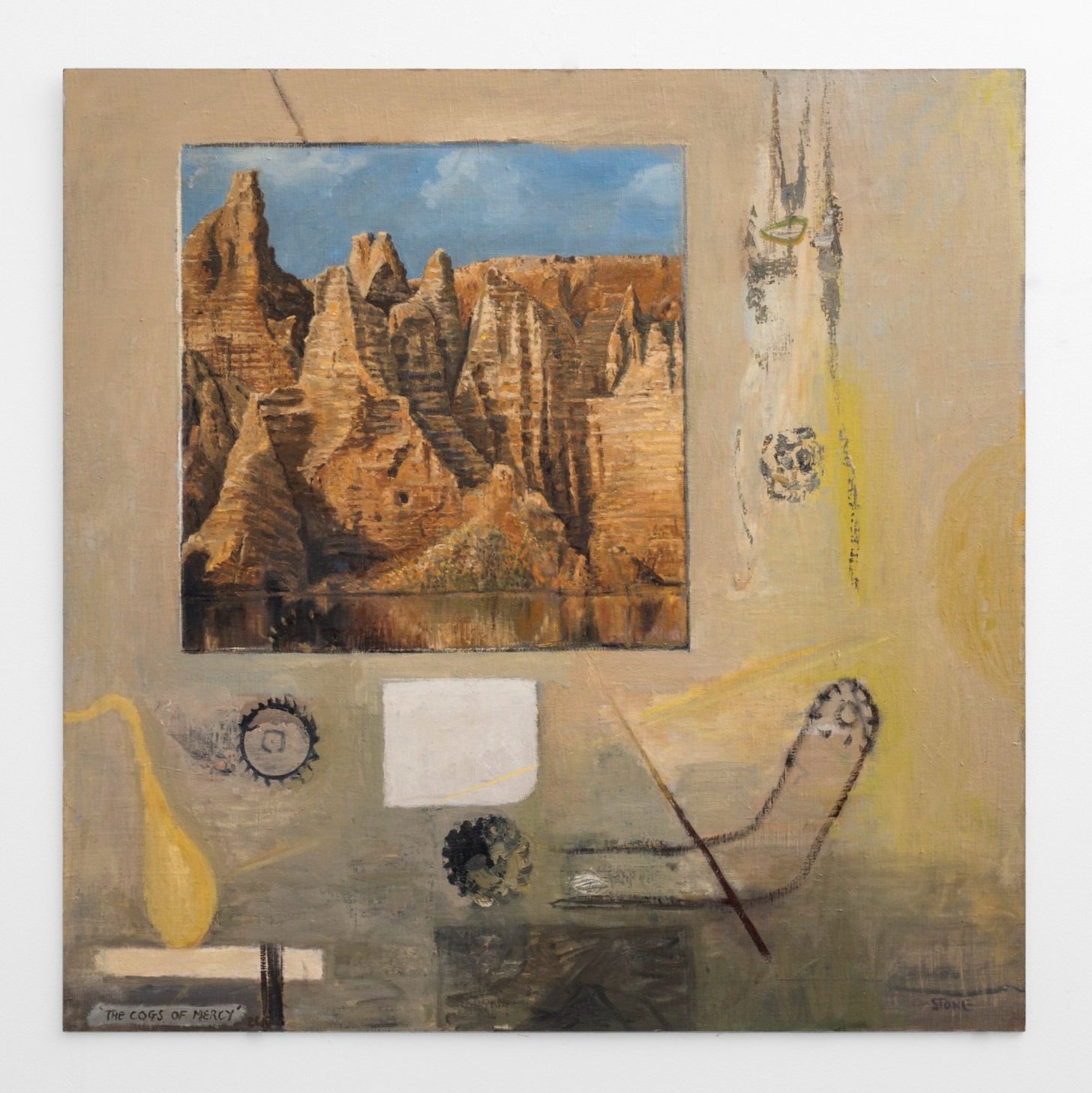 Cogs of Mercy 2017, Oil on Board, 122 x 122 cm