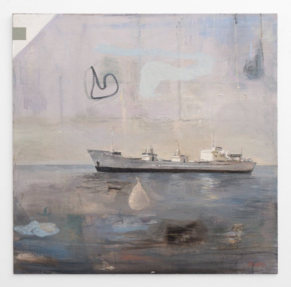 Ship 2017, Oil on Board, 102 x 102 cm