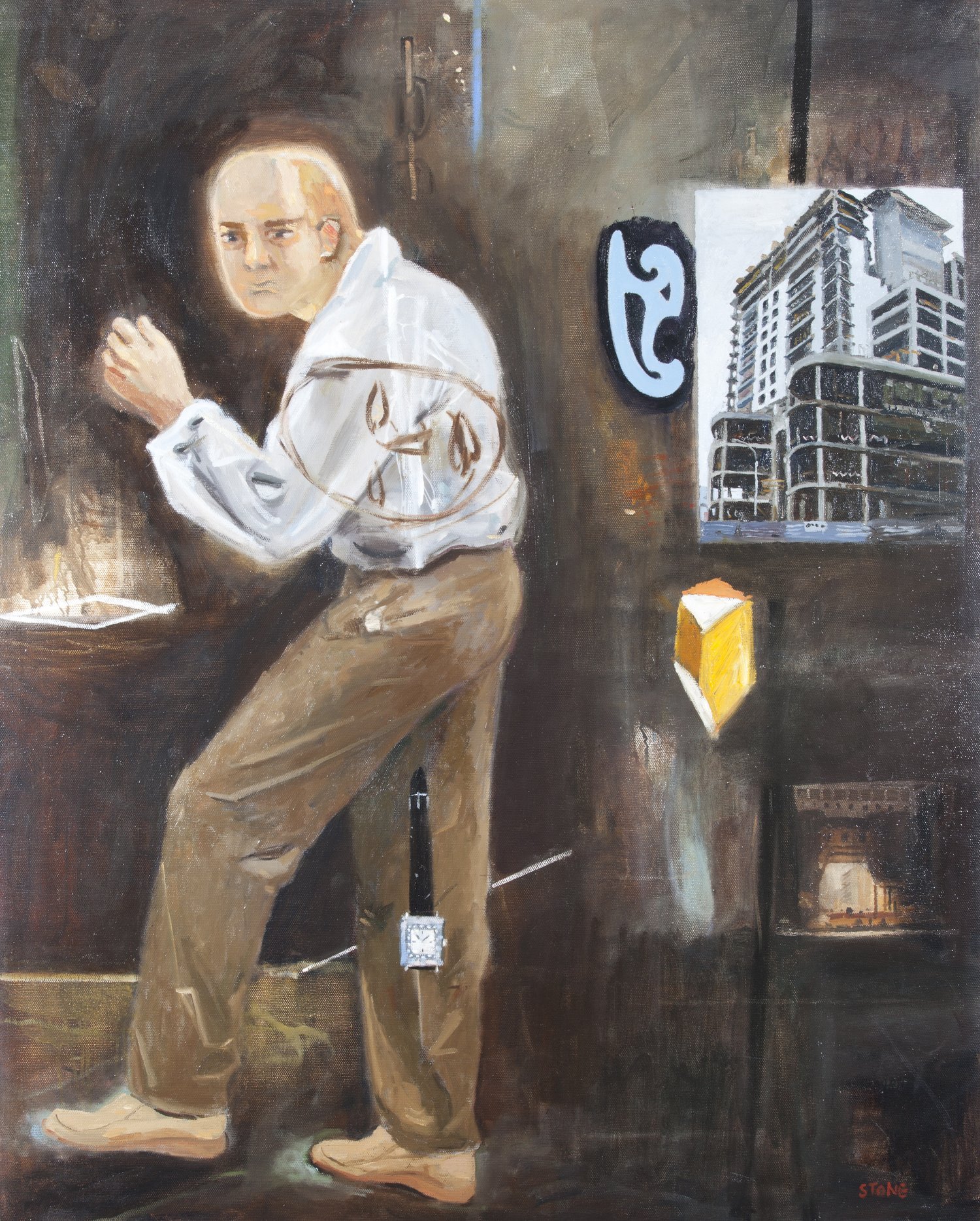 Blue French Curve 2009, Oil on Canvas, 120 x 96 cm