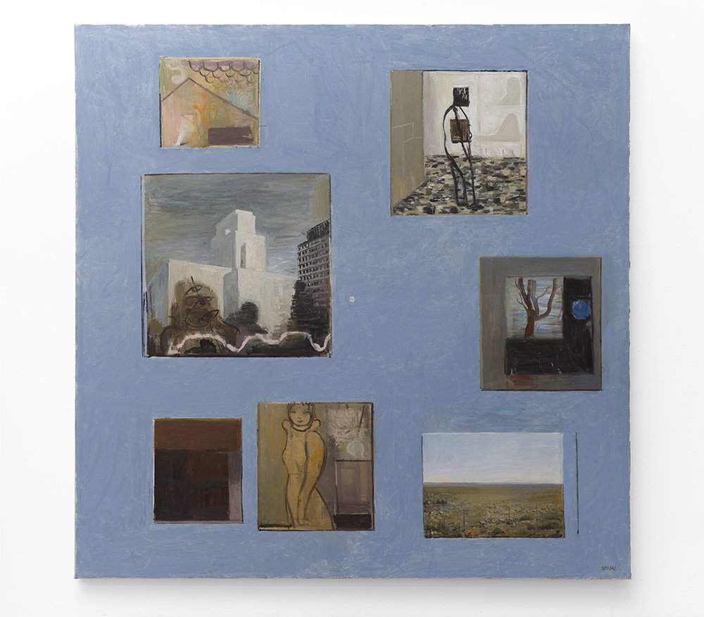 Blue Seven 2017, Oil on Canvas, 190 x 190 cm
