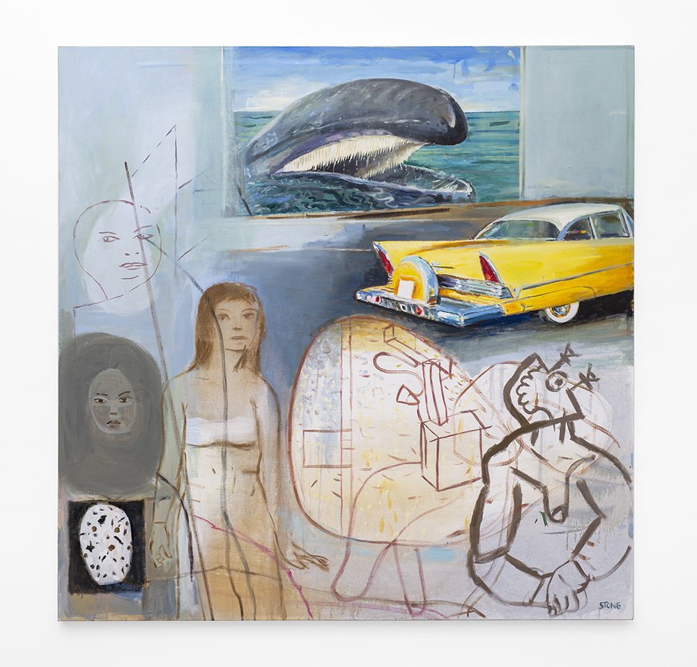 Car + Whale 2021, Acrylic on Canvas, 160 x 160 cm