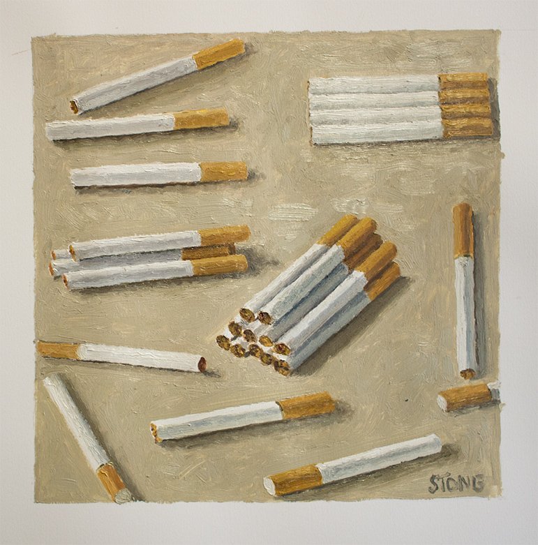 Joburg Arial 2015, Oil on Paper, 27 x 27 cm