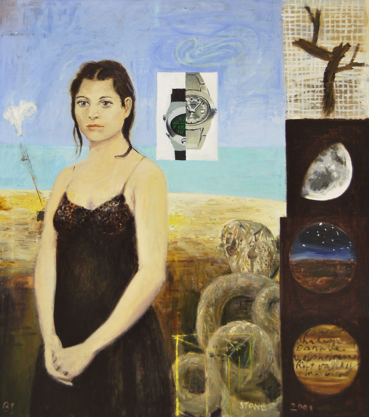 Gibbous Moon 2001, Oil on Canvas, 106 x 93.5 cm