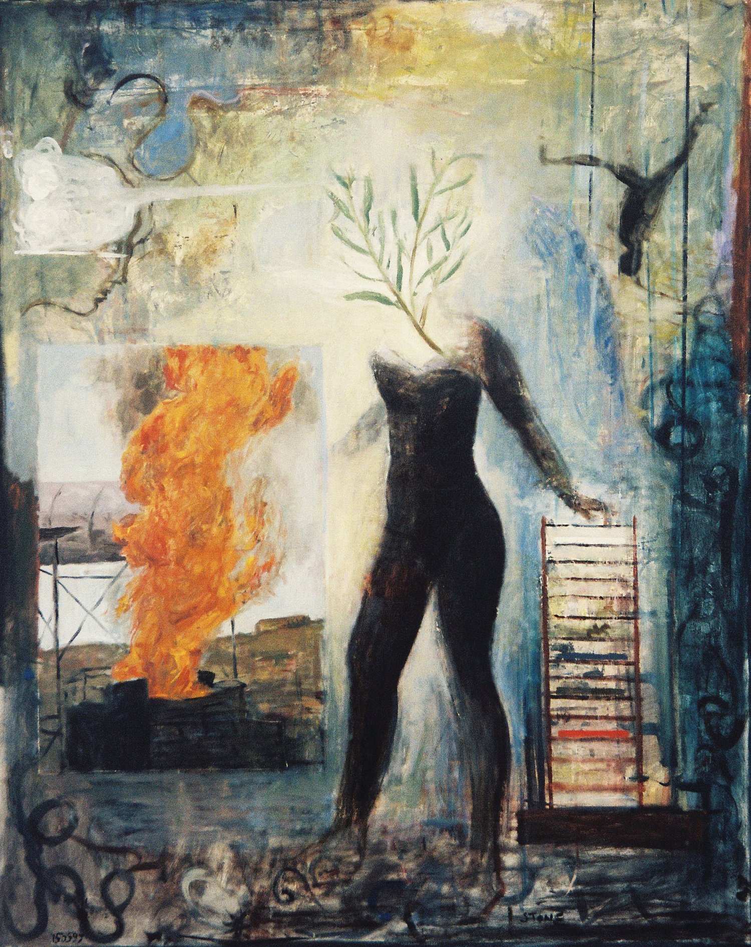 Gridfire 1999, Oil on Canvas, 117 x 93 cm