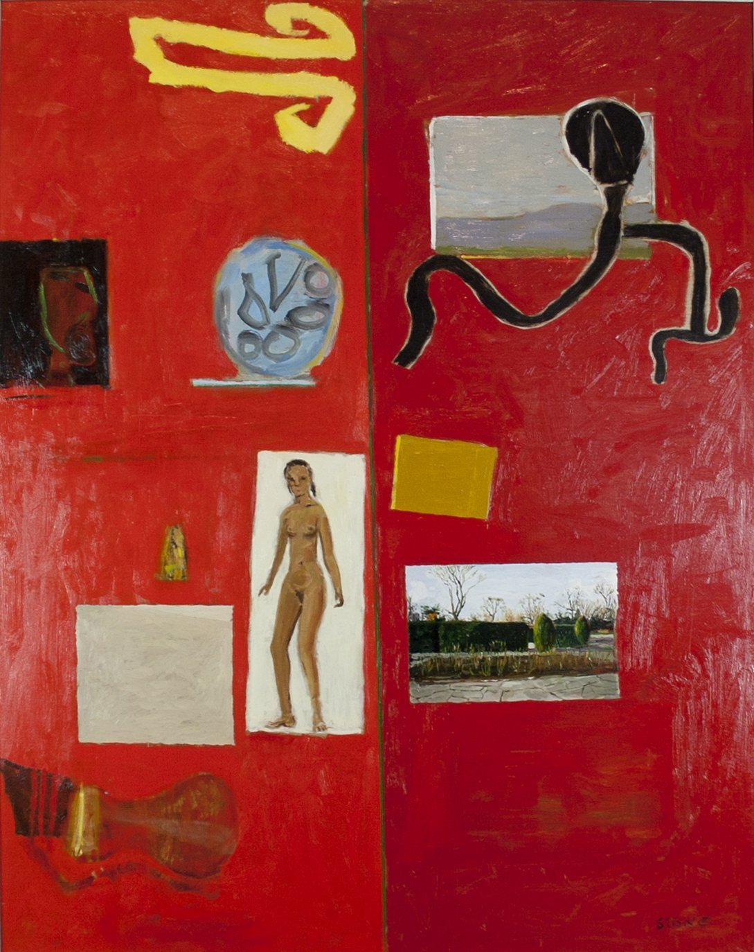 London Park 2006, Oil on Board, 100 x 78 cm