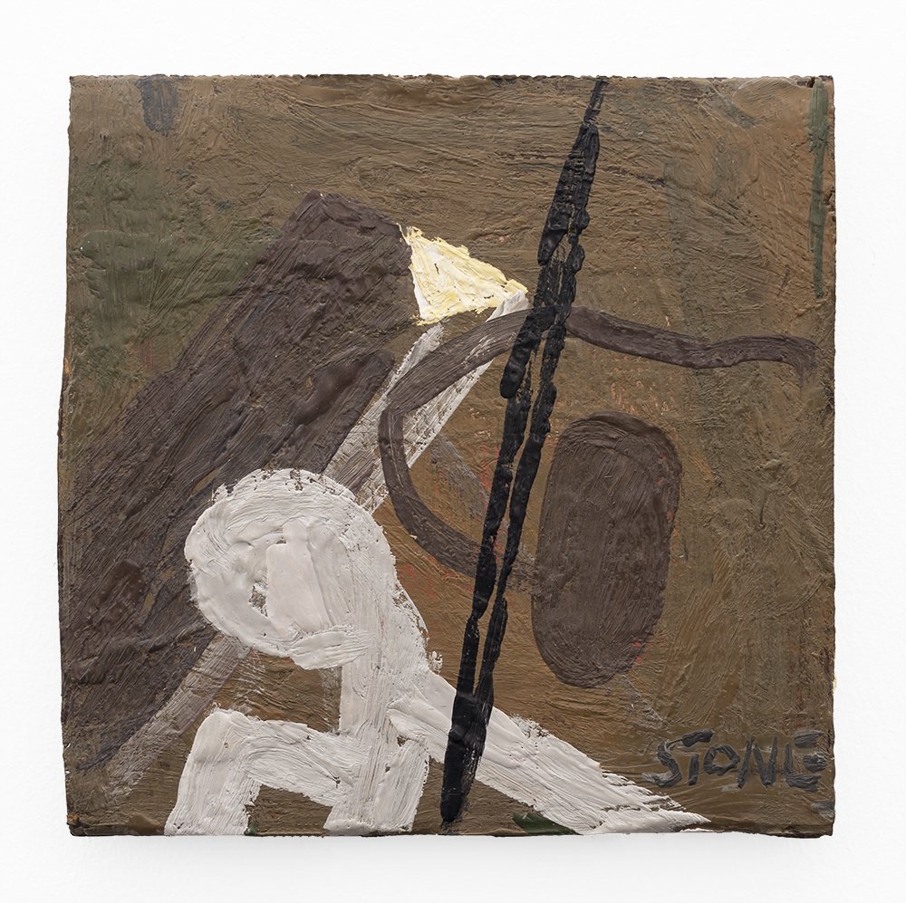 Plump Offering 2019, Encaustic on Cardboard, 16 x 16 cm