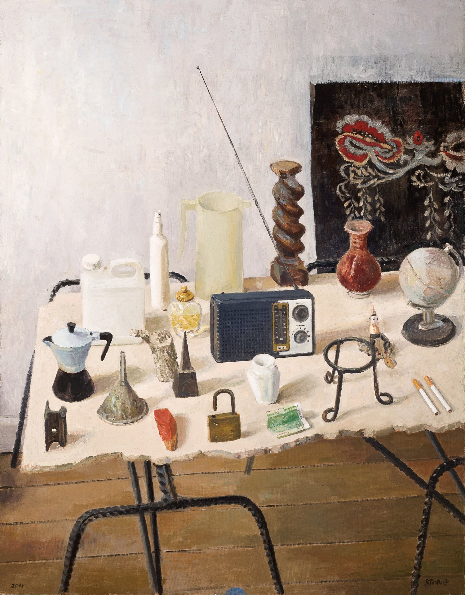 Still Life with Radio 2011, Oil on Board, 100 x 78cm