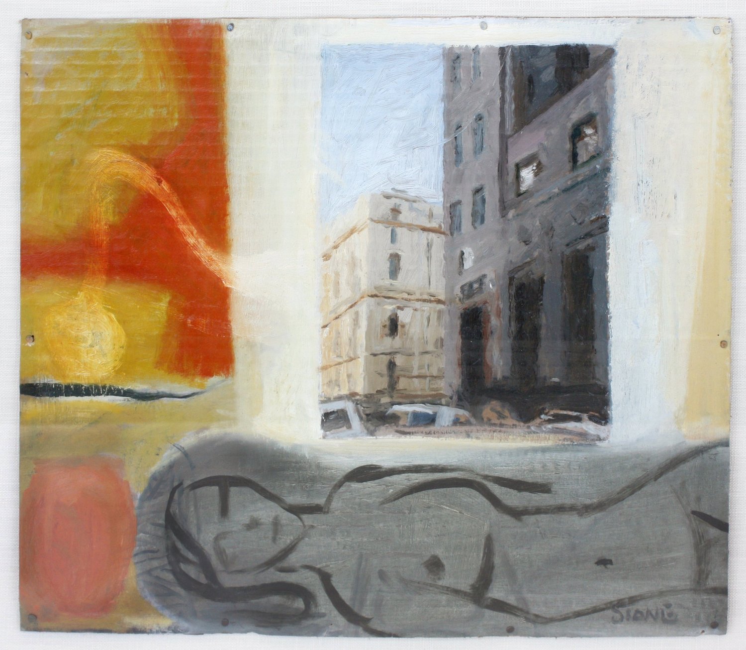 Sun Sleep 2011, Oil on Cardboard, 34 x 43cm