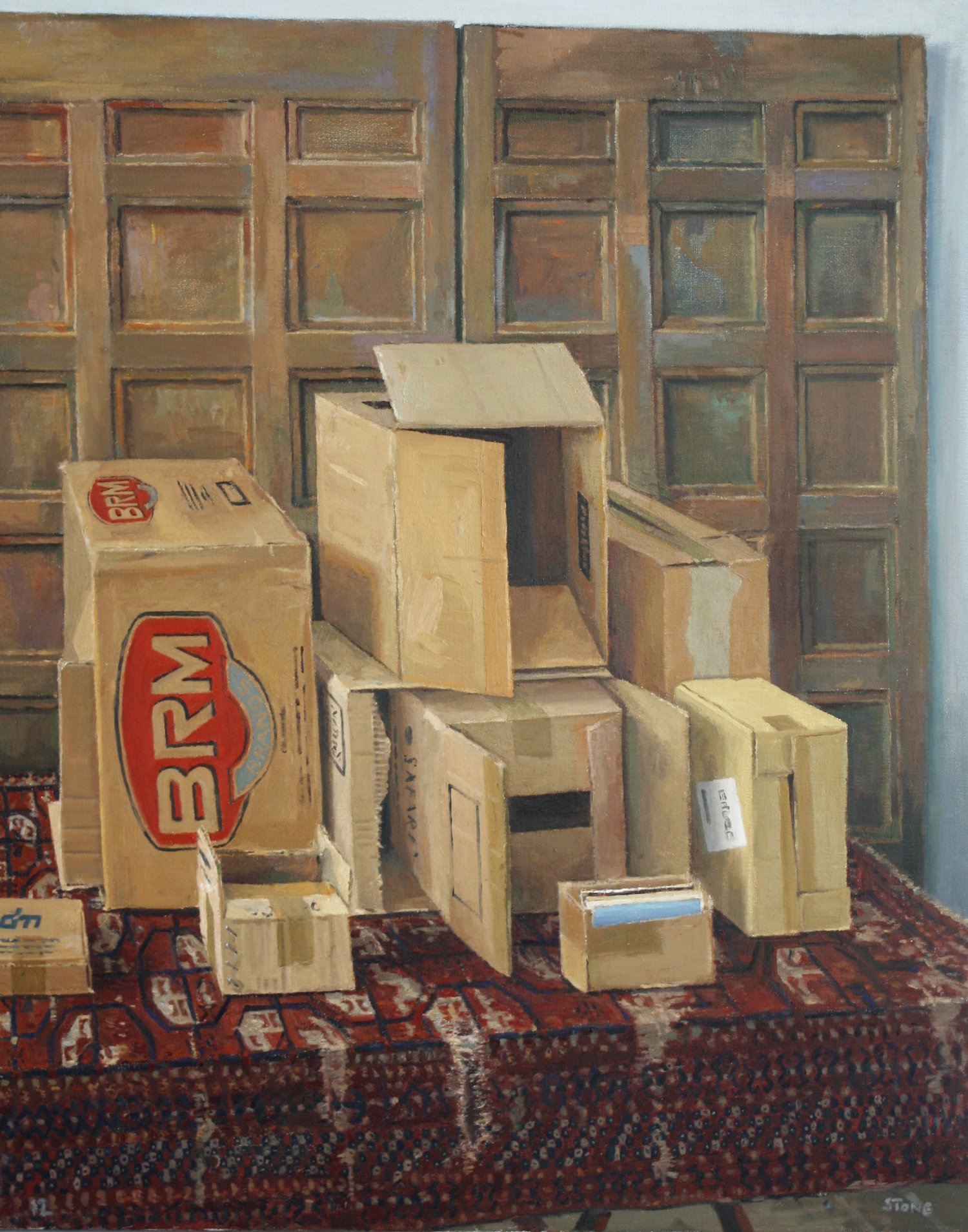 Ten Box Trap 2012, Oil on Canvas, 93 x 116.5 cm