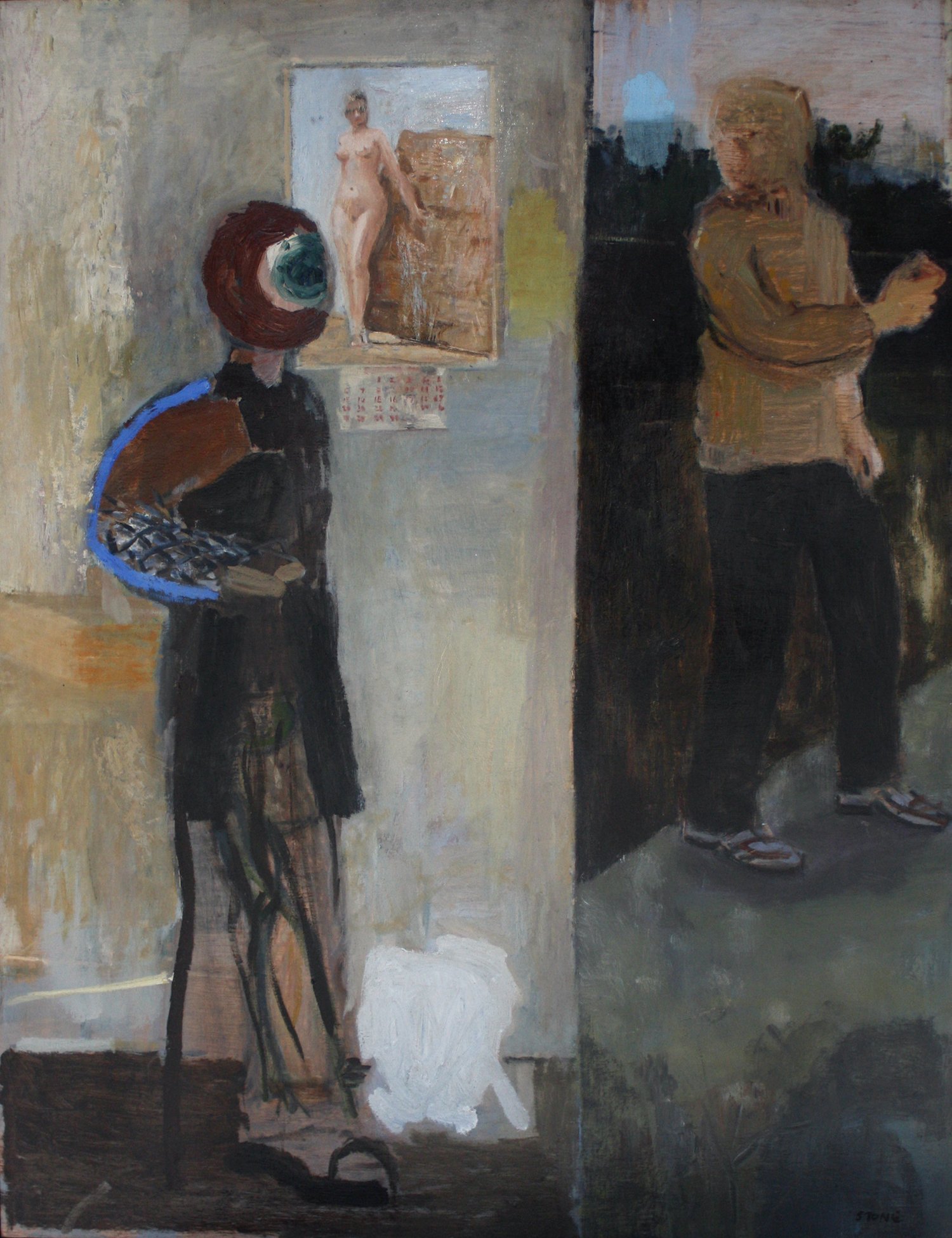 The Garage 2012, Oil on Board, 100 x 78 cm