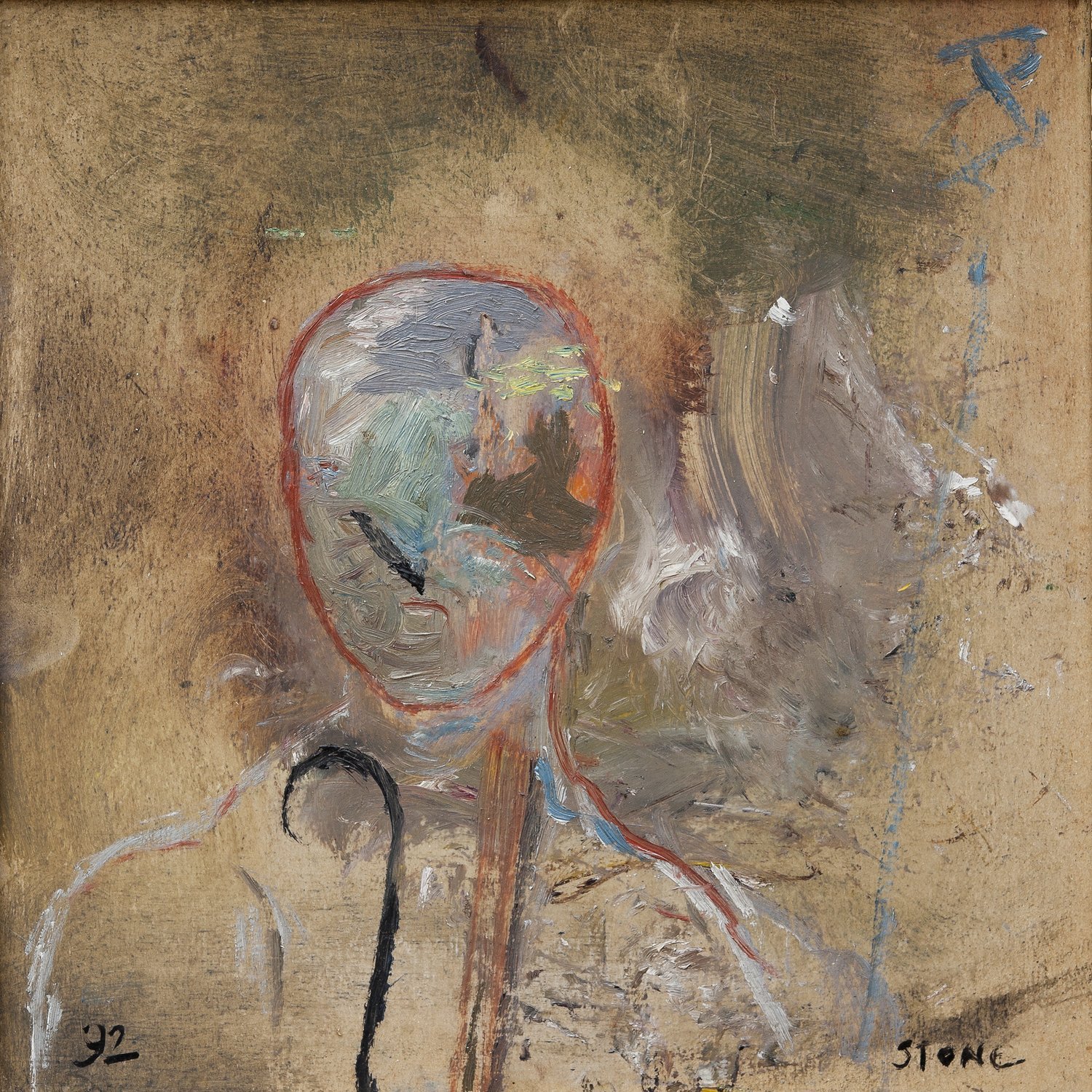 This Disguise 1992, Oil on Board, 30.5 x 30.5 cm