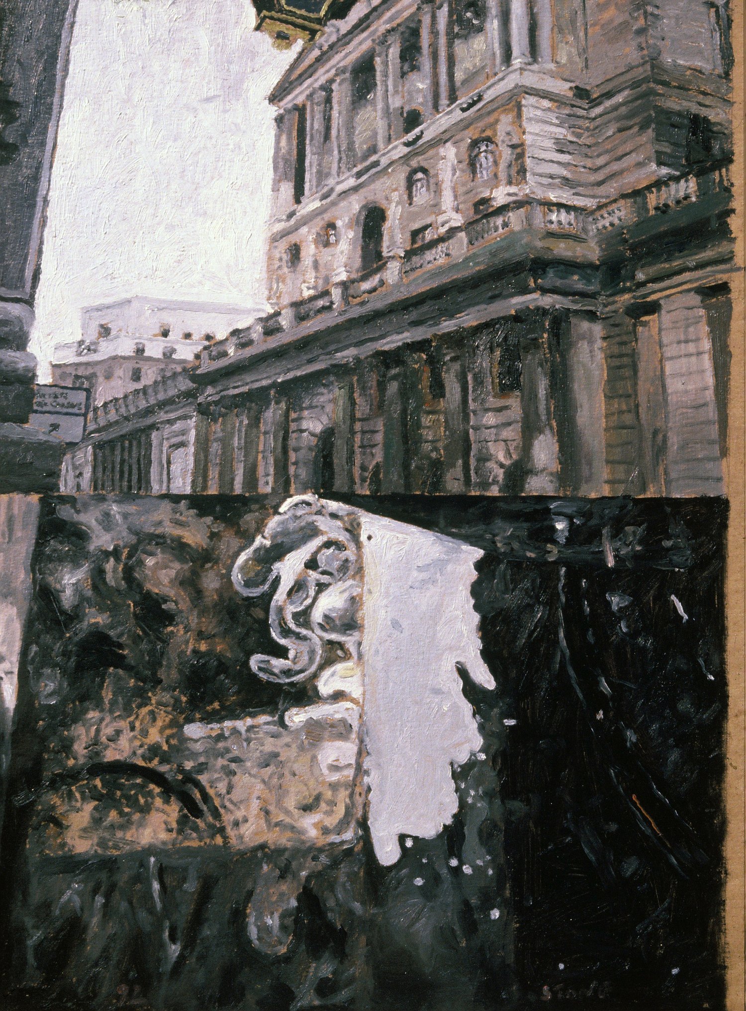 Threadneedle Street 1992, Oil on Cardboard, 64 x 35 cm