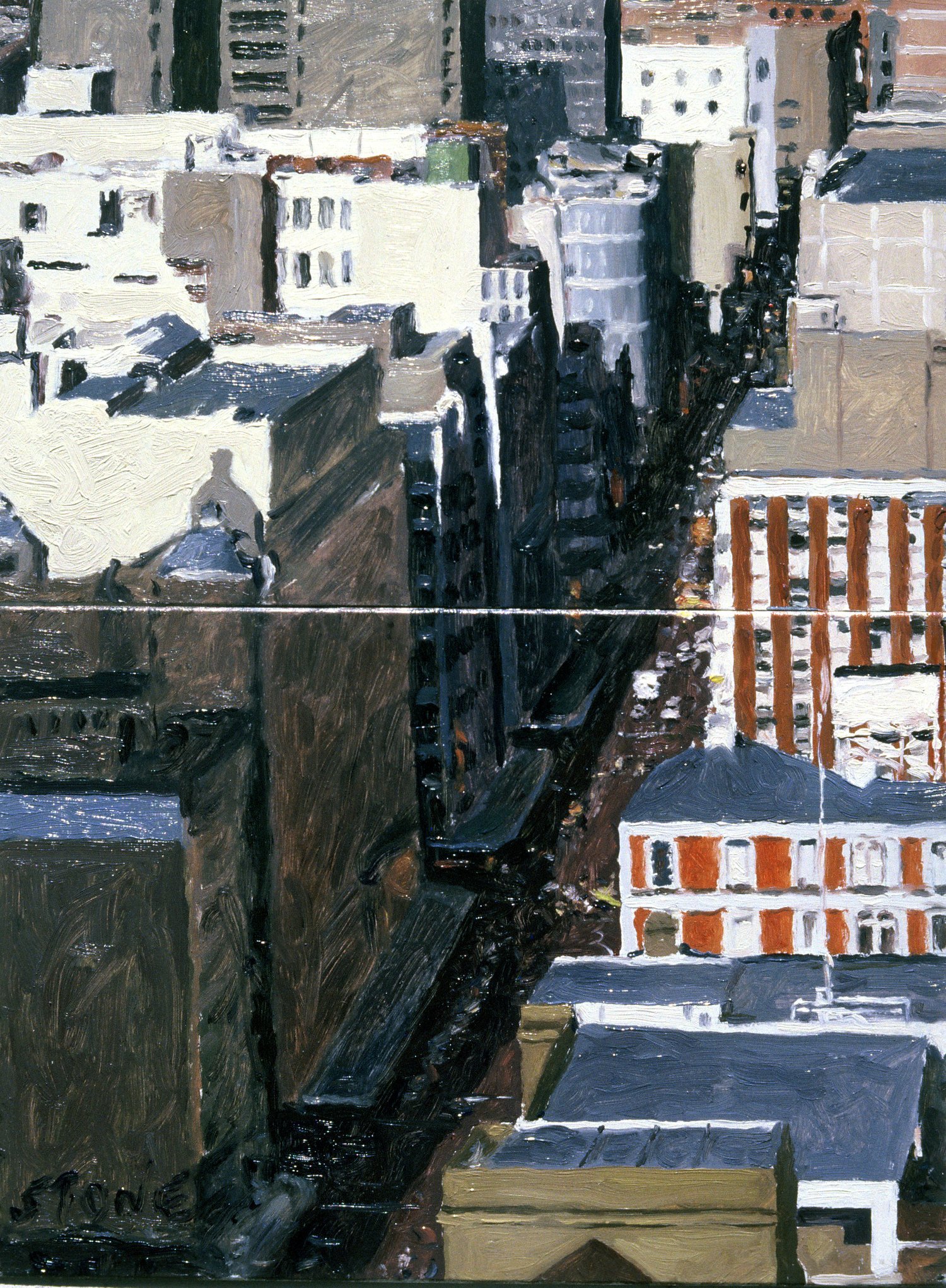 President Street 1989, Oil on Metal, 34 x 24 cm