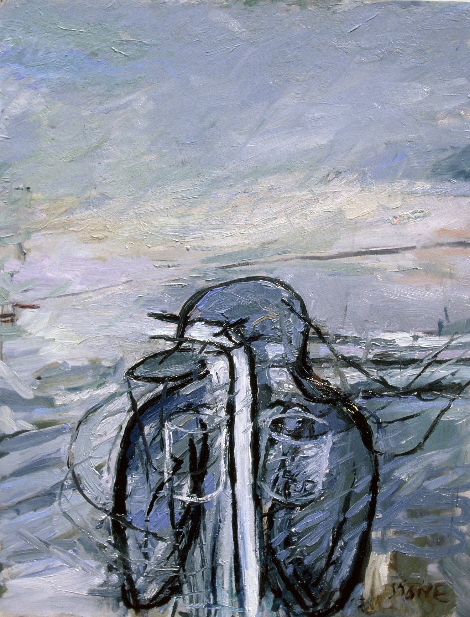 Water Man 1986, Oil on Metal, 60.96 x 48.26 cm