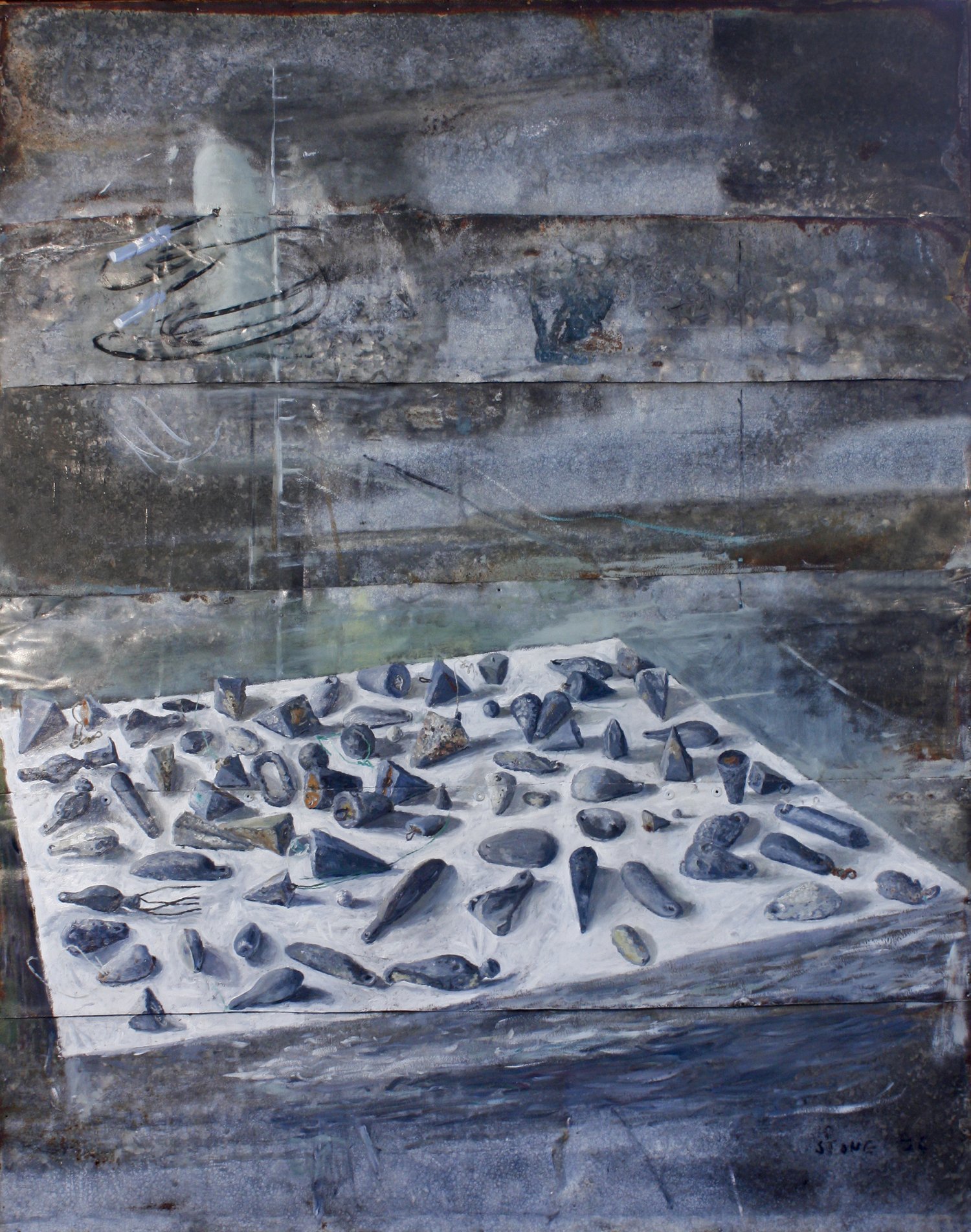 Conservation 1995, Oil on Metal, 116 x 93 cm